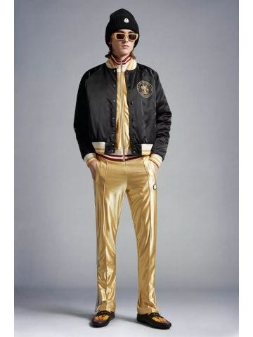 8 Moncler Palm Angels- Gold glossy sweatpants