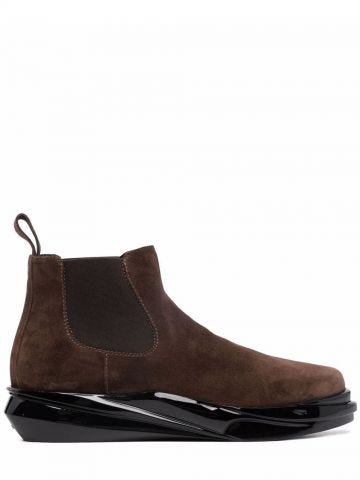 Brown Mono Chelsea suede boots