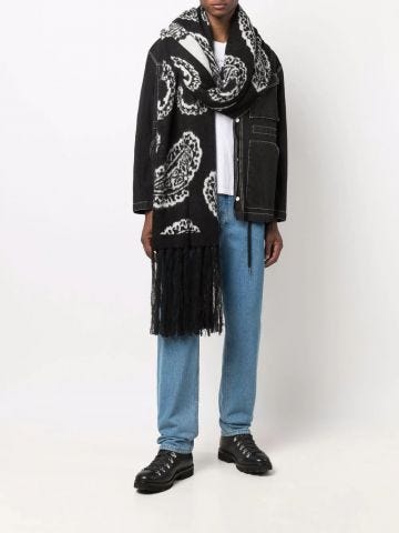 Black paisley pattern scarf