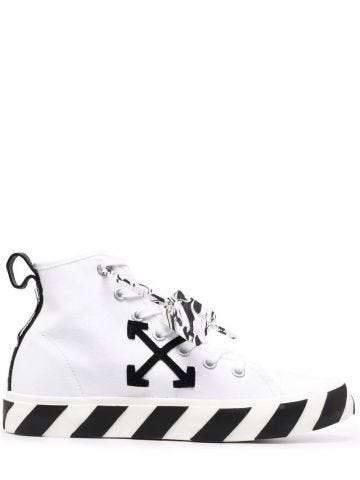 White Vulcanized mid-top sneakers