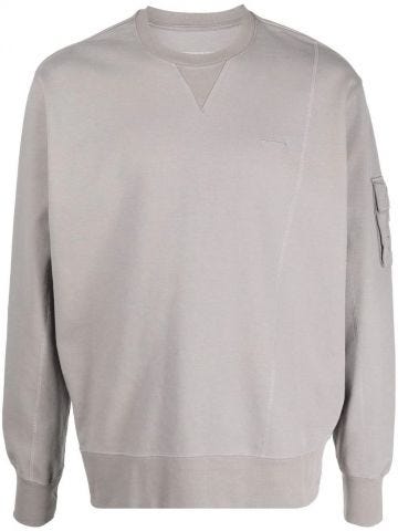 Grey embroidered-logo sweatshirt