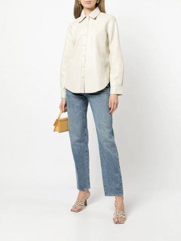 White leather-look shirt