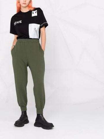Green sports trousers