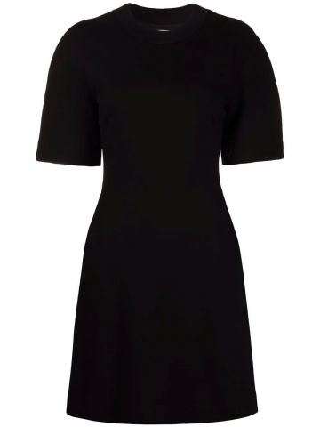 Short black print dress