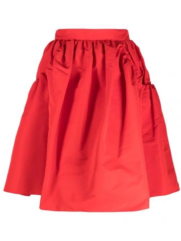 Red high-waisted A-line skirt