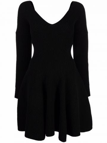 Black V-neck dress