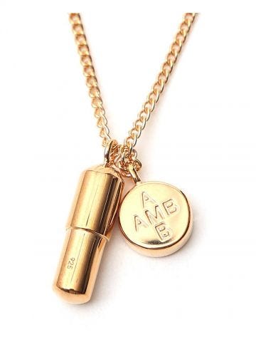 Gold Pill-charm necklace