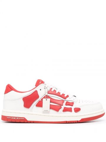 Red and white Skel low sneakers