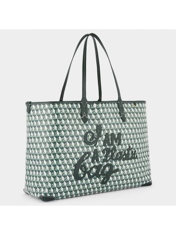 Borsa I Am a Plastic Bag Tote motif verde