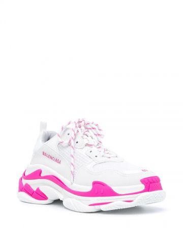 White and pink Triple S Sneakers