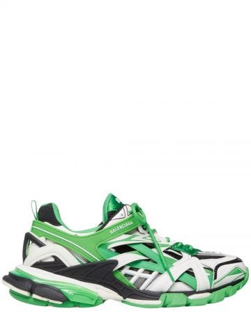 Track 2.0 Sneaker in white, green and black mesh and nylon