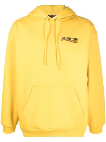 Political Campaign Medium Fit Hoodie in Yellow