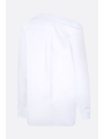 Camicia bianca in popeline con spalle scoperte