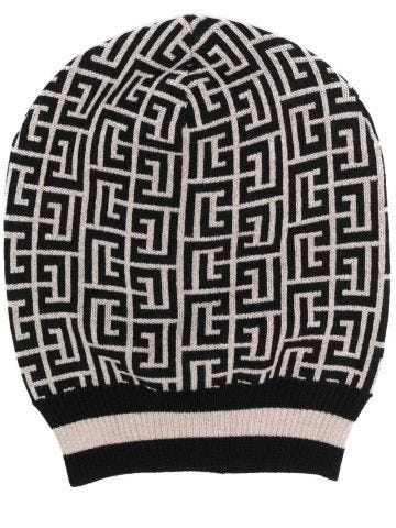 Cappello in lana con monogramma