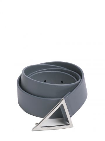 Grey triangle leather belt