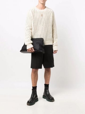 White perforated sweater