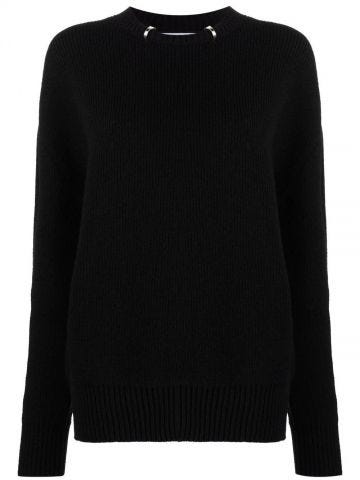 Black loop decoration sweater