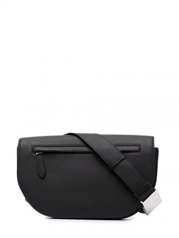 Black Large Grainy Leather Olympia Bum Bag