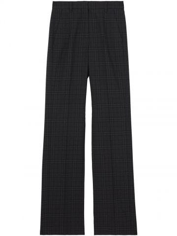 Gray checked tailored trousers