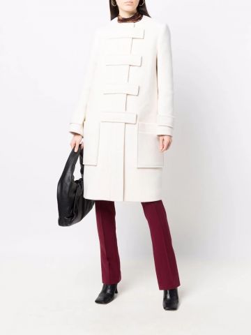 White virgin wool mid-length coat