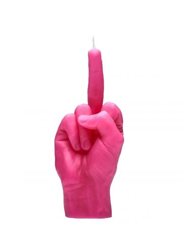 Pink hand gesture candle F*ck you