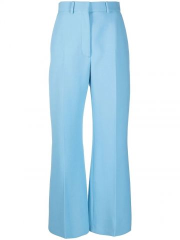 Blue flared tailored trousers