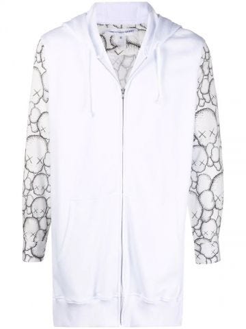 White oversized zip-up sweatshirt