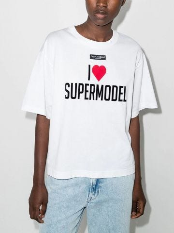 White oversized Supermodel T-shirt