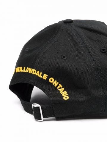 Black logo-patch baseball cap