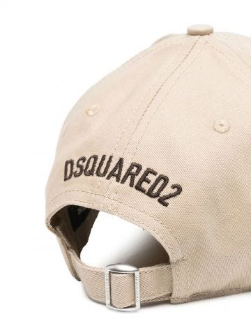 Beige embroidered baseball cap