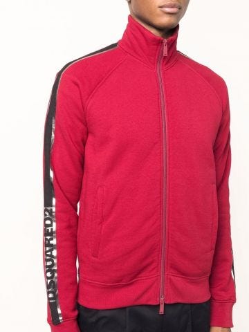 Red zip-up sweatshirt