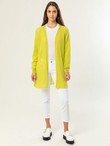Lime over knitted cardigan
long sleeves