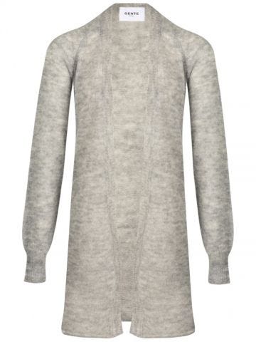 Light grey over cardigan knitted long sleeves