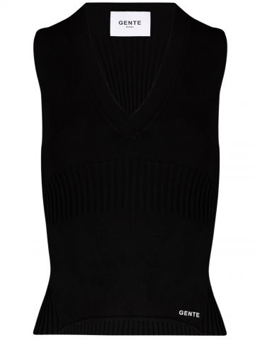 Black ribbed jersey
 without shirts