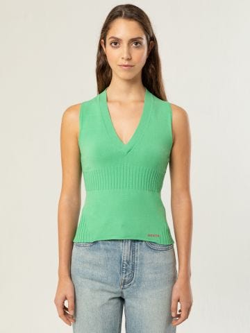 Green ribbed jersey
 without shirts