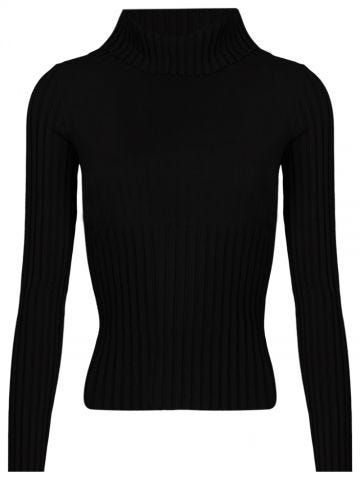 Black turtleneck sweater 
ribbed