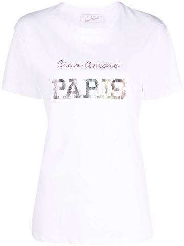 T-shirt Ciao Amore Paris bianca