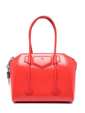 Red leather Antigona Lock bag