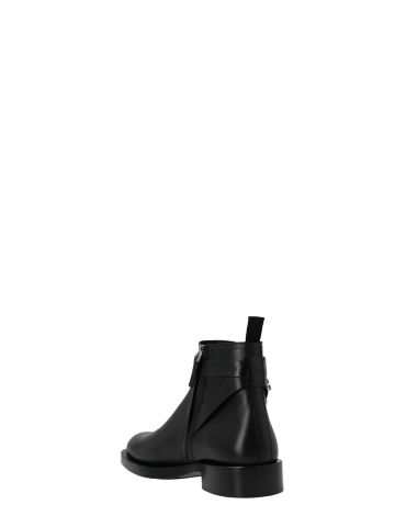 Padlock boots in black leather
