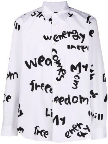 White Freedom graphic-print shirt