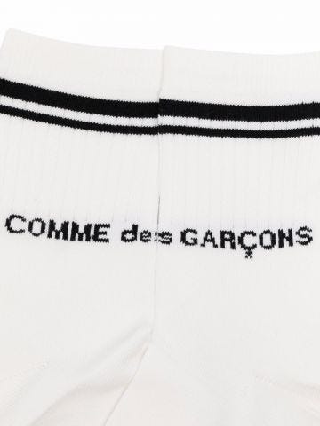 White logo-print socks