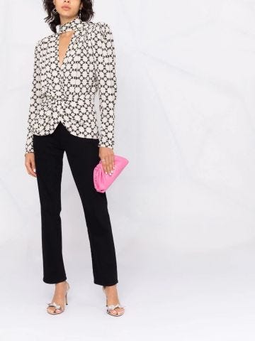 Print blouse with all-over graphic print