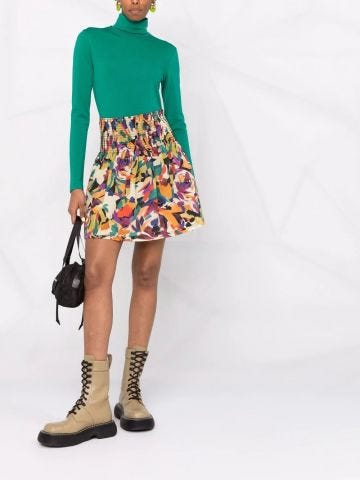 Multicoloured print mini skirt