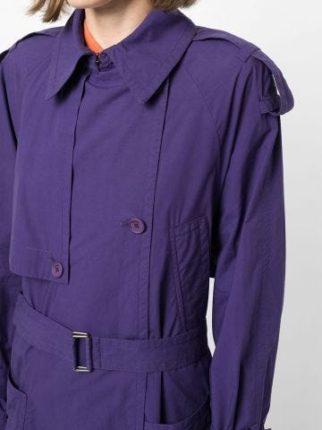 Purple long trench coat