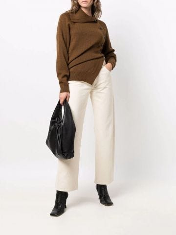 Brown asymmetric sweater