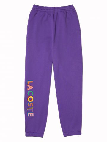 Violet multicolored print track pants