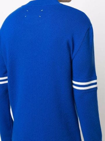 Blue crew-neck jumper