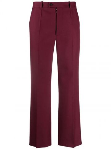 Burgundy tailored cropped trousers