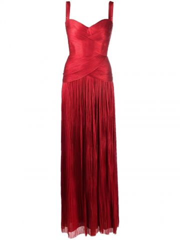 Red Cara silk wrap dress