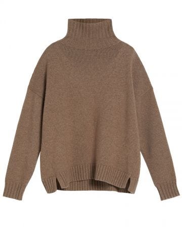 Brown wool and cashmere knit Trau sweater